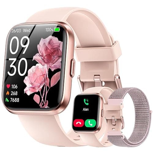 Smart Watches for Women, 1.85" HD Alexa Smart Watch for Android Phones & iPhones with Calls/Messages/Reminders, 3ATM 120+ Sport Modes Fitness Tracker Watch for Women with Heart Rate/Sleep/SpO2 Monitor - Image 1