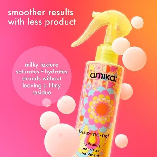 amika frizz-me-not hydrating anti-frizz treatment | lightweight hydrating spray for medium to thick coarse hair types 2a-4c, humidity + heat protection, smooth frizz for up to 3 days thumbnail 7