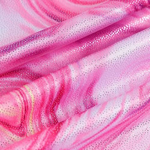 Leotards for Girls Gymnastics Toddler Dance Biketards Mermaid Unicorn Athletic Dance Wear Shiny Rainbow Blue Hotpink - 4-5 Years - Pink thumbnail 3