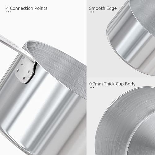 U-Taste Measuring Cups and Spoons: Food Grade 18/8 Stainless Steel Metal Measure Cups and Spoons Set of 10, Upgraded Thickness Handle (Midnight Blue) thumbnail 5