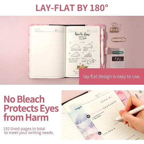 CAGIE Marble Diary with Lock for Girls and Women, Waterproof Journal with Lock 192 Pages Secret Girls Locked Diary with Pen, Password Locked Journals for Teen Girls, A5 Pink thumbnail 5