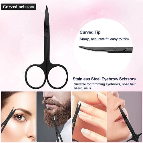 Eyebrow Razor, KAJUDA Eyebrow Kit, 5 in 1 Eyebrow Trimmer, Eyebrow Grooming Set for Women and Men, Including Comb Tweezers, Scissors, Brow Razors, Brush for Eyebrow Eyelash Extensions thumbnail 4