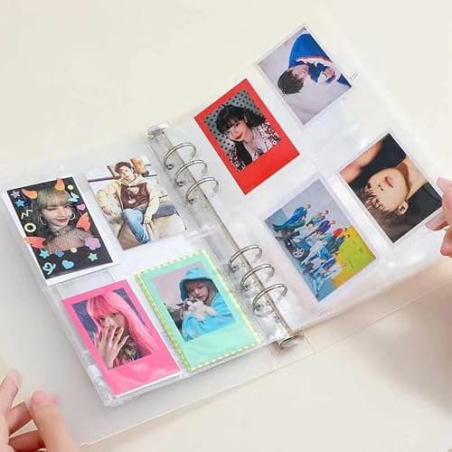 A5 Photocard Binder with 25 Pcs Inner 6 Ring, Clear K-Pop Korean Pop Photocard Holder Binder Book, 4 Photo Style Photo Card Album 1 Set with 1 Letter Sticker thumbnail 2