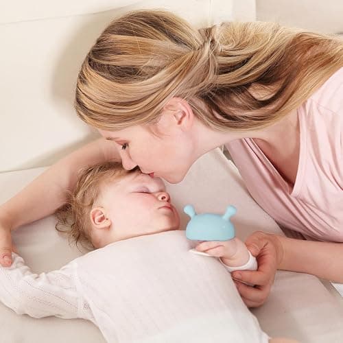 Baby Teething Toys for 3-12 Months+,Silicone Mombella Baby Teether with Suction Base,Soft & Easy to Grasp for Teething Relief,Safe & Comfortable Baby Teether Toys for Sucking Needs,BPA Free (Iron Green) - Iron Green thumbnail 2