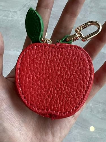 RICHTRUE Cute Strawberry Leather Bag Charm Y2k Keychain with Zipper Preppy Purse Charm Cutecore Accessories Aesthetic Stuff thumbnail 2