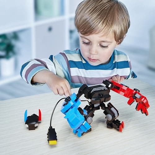 DRZYJ Building Block Set, Classic Game Controller Mech Robot Building Kit, Birthday Party Decorations Supplies, Gifts for Kids Adults (418 Pieces) thumbnail 6
