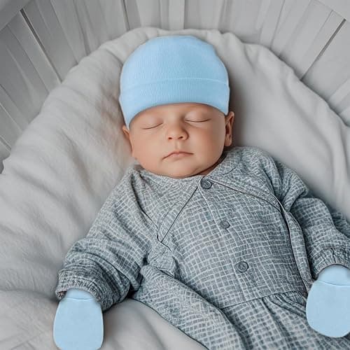 Fecawd Baby Hats and Mittens Newborn Hats Gloves Infant Beanie Soft Cap Mitten Sets for 0-6 Months Boys Girls thumbnail 2