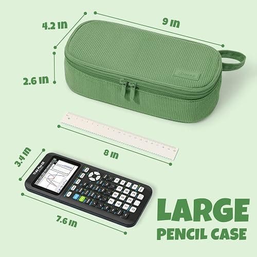 SUNEE Cute Pencil Case, Large Capacity Pencil Pouch, Soft Corduroy Pencil Bag, Big Storage Pen Organizer for Stationery, Aesthetic Zipper Pencil Box, Back to School Supplies for Teen Girls Boys, Green thumbnail 6