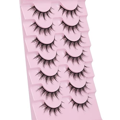 Manga Lashes Natural Look False Eyelashes Anime Lashes Mink Wispy Fluffy Spiky 3D Volume Eyelashes Pack Korean Japanese Asian Cosplay Fake Eyelashes Look Like Individual Cluster 7 Pairs by EYDEVRO thumbnail 6