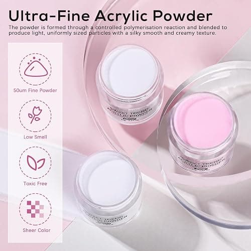 Acrylic Nail Kit for Beginners: Professional Acrylic Powder Set with Everything for Starter - U V Light Nail Drill and Liquid - Full Tools Decoration Tech Gifts for Home Salon Women thumbnail 4