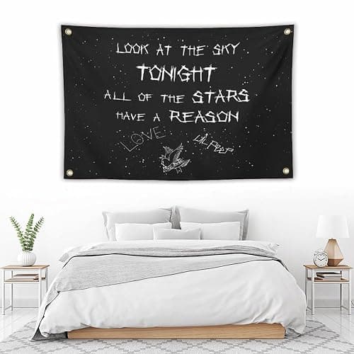 Lil Peep Tapestries Love Rapper Tapestry 3x5 ft Wall Hanging Room Art Home Decoration Gift Bedroom Decor Living Room Door Curtain Balcony thumbnail 5