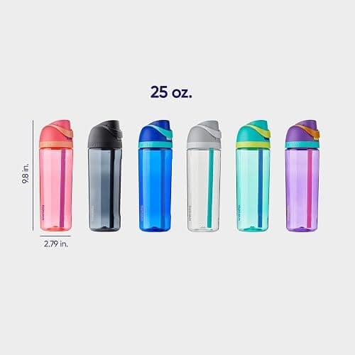 Owala FreeSip Clear Tritan Plastic Water Bottle with Straw, BPA-Free Sports Water Bottle, Great for Travel, 25 Oz, Shy Marshmallow thumbnail 3
