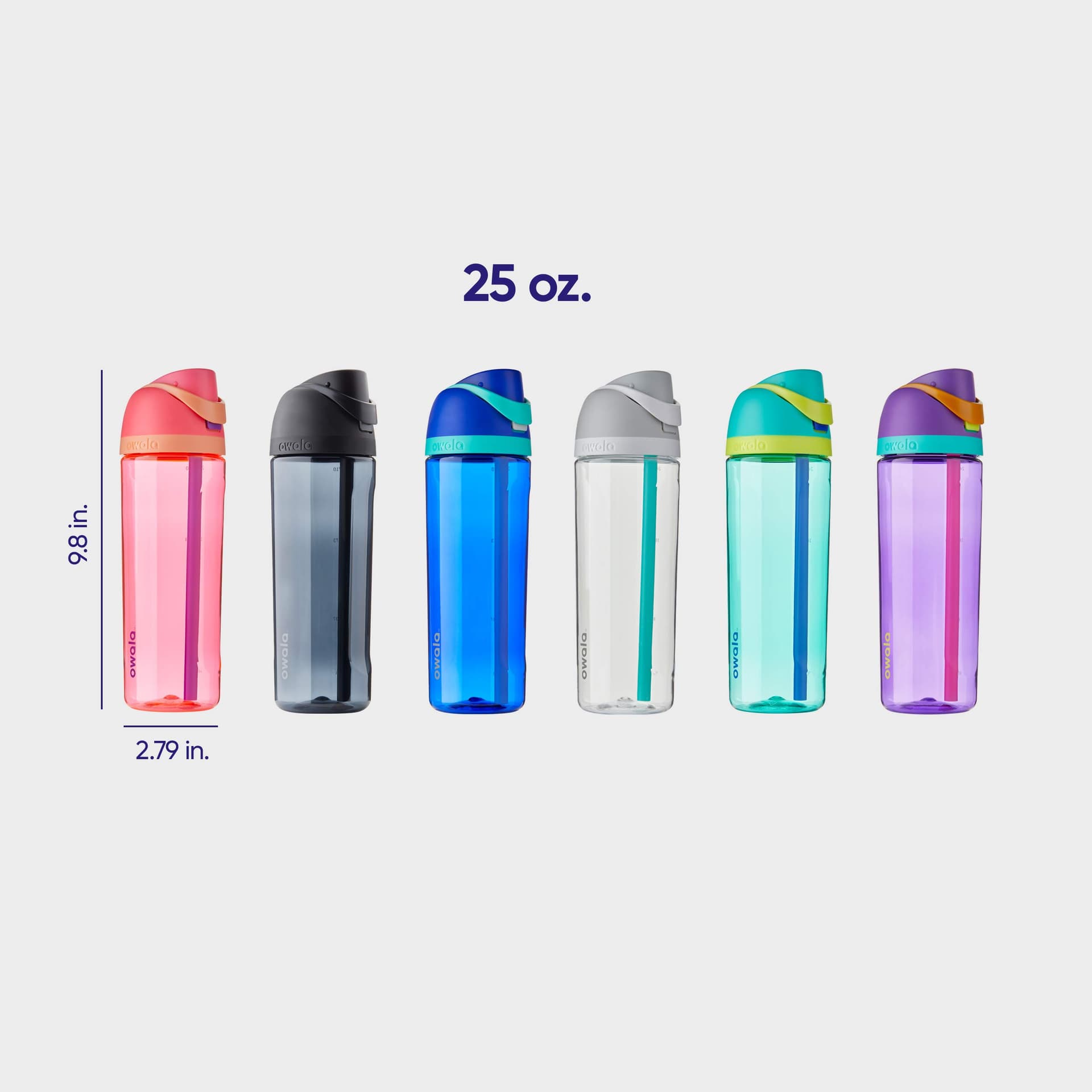 Owala FreeSip Clear Tritan Plastic Water Bottle with Straw, BPA-Free Sports Water Bottle, Great for Travel, 25 Oz, Shy Marshmallow thumbnail 5