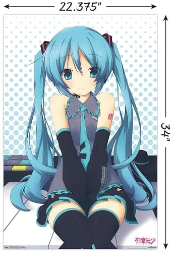 Trends International Hatsune Miku - Keys Wall Poster, 22.375" x 34", Poster & Mount Bundle thumbnail 3