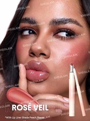 SHEGLAM Hydrating Lip Gloss Cruelty-Free Plumping Peptides-Rosé Veil - Rosé Veil thumbnail 7