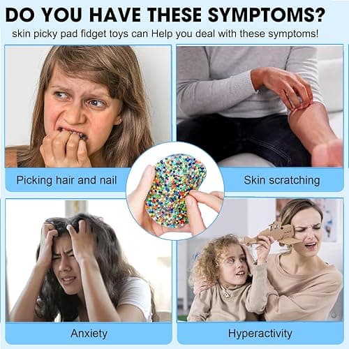 2 Pack Skin Picking Fidget Picky Toys Pick Fidget Pad Toys for Trichotillomania Skin Pickers Dermatillomania ADHD OCD Adults (2 Pack) thumbnail 2