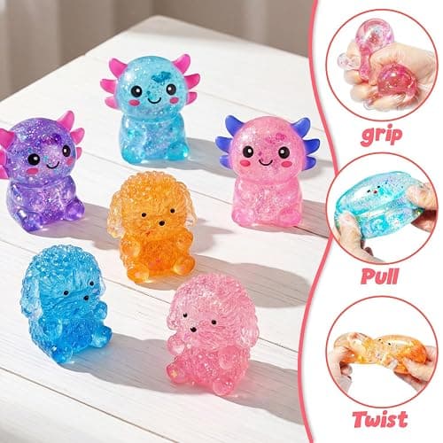 4 Pcs Sugar Squishy Toys Teddy Dog Stress Balls, Slow-Rise Sensory Fidget Toy, Easter Basket Stuffers, Glitter Squishy Teddy Dog Stress Relief Toys for Kids Adults, Party Favors, Birthday thumbnail 3