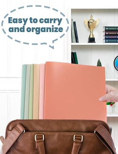SUNEE Folders with Pockets (6 Pack, Vintage Colors), Plastic Folders with Pocket, Poly Folder for Documents Letter Size, 2 Pocket Folder for Kids, Home, School, Office thumbnail 6