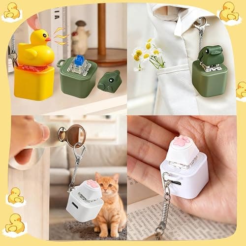 Duckys Quacking Fidget Toy, Rechargeable Keyboard Fidget Toy with Colorful Lights & Sound, Portable Anxiety Relief Fidget Keychain for Bags Purses Backpacks (A-Duck) thumbnail 7