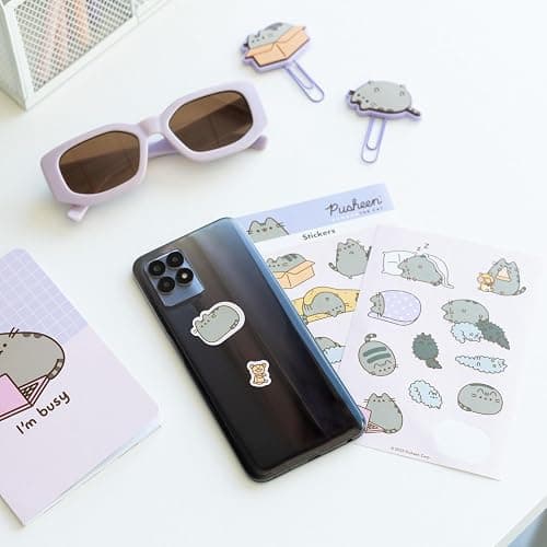Pusheen Stationery Set | Pusheen Pencil Case With A6 Notebooks, Highlighters, Sticky Notes, Paper Clips, Stickers, Pen, Pencil | Pusheen Merchandise | Pusheen Gifts thumbnail 6
