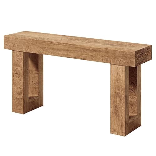 LITTLE TREE 63 Inches Long Console Table for Entryway, Sofa Table Behind Couch, Wooden Entry Table Foyer Hallway Table, Industrial Console Sofa Table for Living Room, Oak Color thumbnail 8