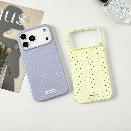 inewateri Compatible for iPhone 17 Pro Max Case with Cute Fashion Polka Dot Aesthetics Design Simple Cases for Soft TPU Slim Protection Cover-Purple thumbnail 5