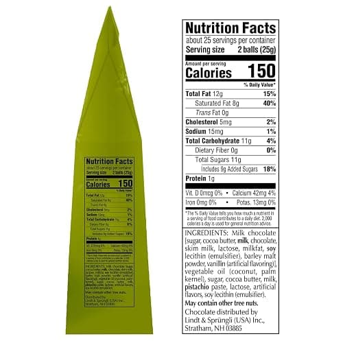 Lindt Lindor Limited Edition Pistachio Milk Chocolate Truffles – Bulk 22 oz Bag (625 g, 50 pcs) | Individually Wrapped Gourmet Chocolates – Gift for Christmas, Valentine’s Day, Holidays & Birthdays thumbnail 2