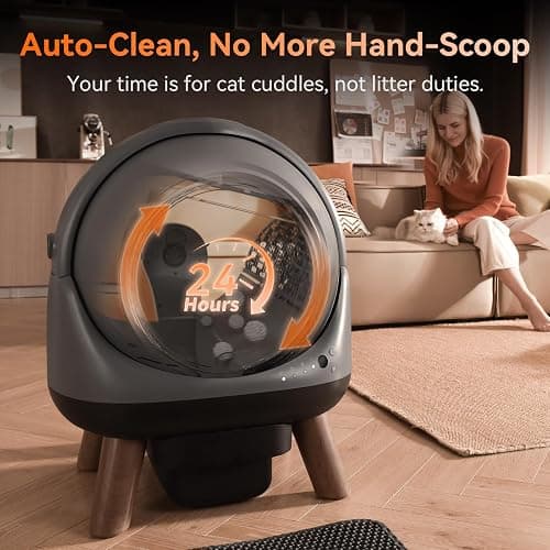 Self Cleaning Litter Box for Multiple Cats, G1 Automatic Cat Litter Box, Self-Cleaning Robot with Smart APP Control and Health Monitoring, Includes 2 Roll Trash Bag and Litter Mat, Grey thumbnail 5