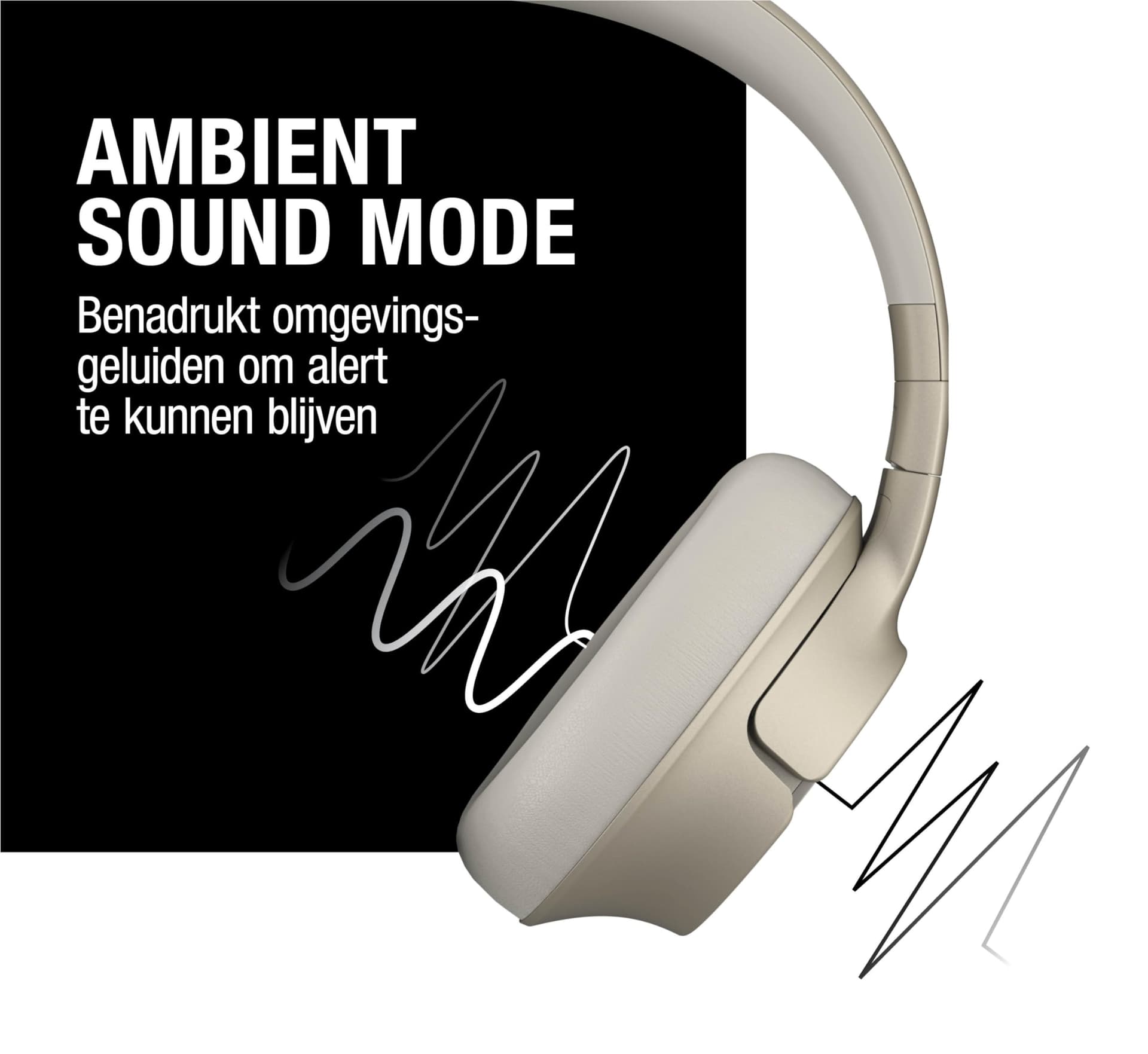 Fresh 'n Rebel Clam Fuse Bluetooth Headphones Over-ear with Hybrid Active Noise Cancelling, with ENC Microphone (Perfect Calls), Ambient Sound Mode, 45 Hours Playing Time, Silky Sand thumbnail 7