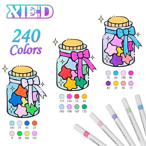 XIEED Alcohol Markers, 240 Colors Alcohol Markers Set for Artists, Students, Adults, Artists in Coloring & Drawing (Fine &Broad) thumbnail 4
