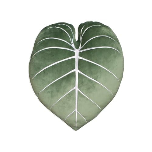 Green Philosophy Co. Philodendron Gloriosum Leaf Pillow - Moody Green - Image 1