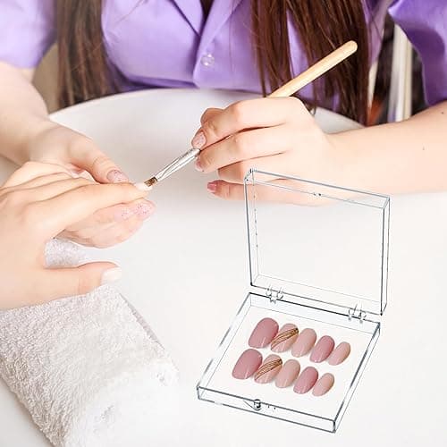 30Boxes Large (8 x 8cm) Press On Nail Packaging Storage Box and 90pcs Adhesive Tabs - Acrylic Organizer Case for Artificial Nail for Nail Business Supplies (clear, L) - clear - 30 Count (Pack of 1) thumbnail 6