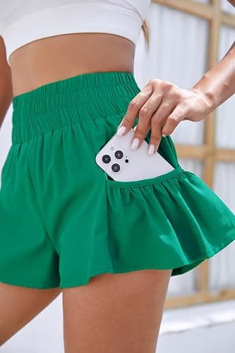 BMJL Womens High Waisted Shorts Athletic Running Shorts Workout Gym Quick Dry Flowy Shorts with Pockets thumbnail 3