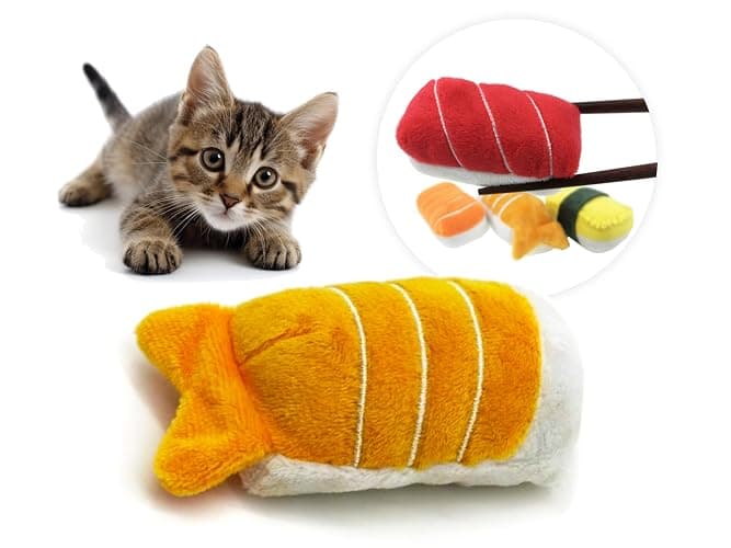 munchiecat Premium Organic Catnip Sushi Toy (1-pc) for Cats, Kittens - USA Made Durable Design for Pouncing, Batting and Play - Image 1