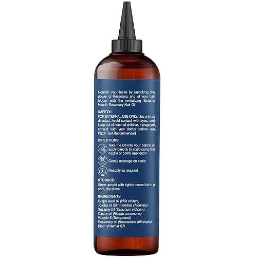 Botanic Hearth 100% Pure Rosemary Oil For Hair Growth (6.7 fl oz) Infused With Biotin, Jojoba & castor Oil | Nourishing & Volumizing | Non GMO Verified - Rosemary - 6.7 Ounce thumbnail 6