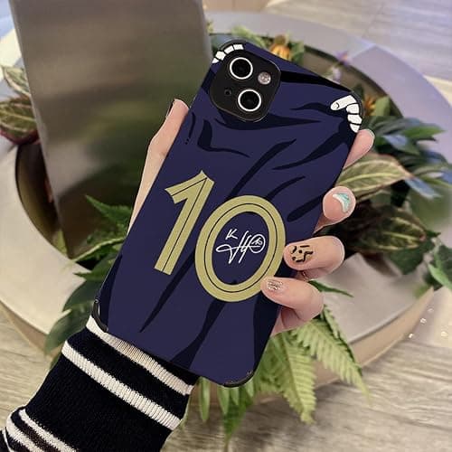 Slrioks Mbappe Jersey Phone Case Creative Soccer Case for iPhone 13 Thin Soft Imitation Leather Shockproof thumbnail 3