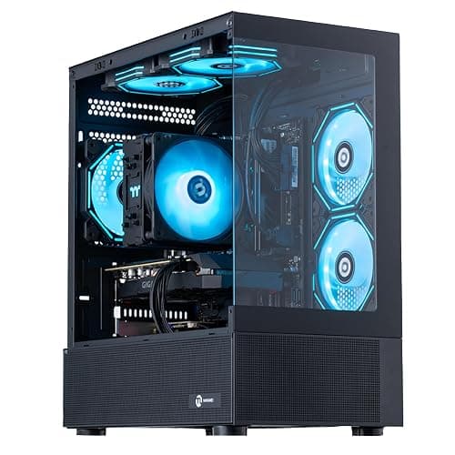 NINGMEI Prebuilt Gaming PC,AMD Ryzen 5 5500 GTX 1660 Super 6GB GDDR6 | 16GB DDR4 RAM 1TB Gen4 NVMe M.2 SSD,650W PSU WiFi Ready & Windows 11 Home Gaming Desktop Computer Black - Image 1