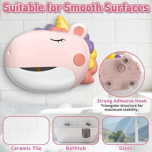 Infowush Baby Bath Toys, Unicorn Bath Bubble Machine Toddler Bath Toys for Kids Ages 1-3 4-8, Interactive Bathtub Shower Water Toys Bubble Maker with Music Christmas Birthday Gifts for Boys Girls thumbnail 5