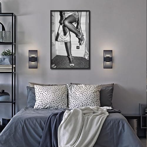 Trendy Luxury Black And White Framed Wall Art Beautiful Chic Woman Pictures For Preppy Girly Dorm Decor-Funky Fashion Feminist Canvas Prints Ready To Hang Room Bedroom thumbnail 5