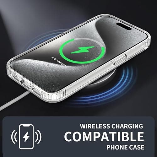 XNXA for iPhone 15 Pro Case Clear, Anti-Yellowing 6.1 Inches Slim Fit Heavy Duty Protection Wireless Charging Compatible Lightweight TPU and PC Shockproof Anti-Slip Transparent Protective Phone Cover thumbnail 4