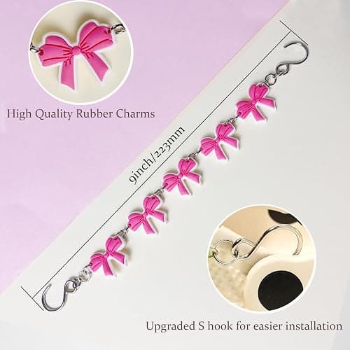Yookuli 2Pcs Sunflower PVC Shoe Chains for Women, Shoe Charms for Clog Sandals, DIY Rubber Shoe Decoration Charms for Girls, Party Favor - Bow Pink thumbnail 4