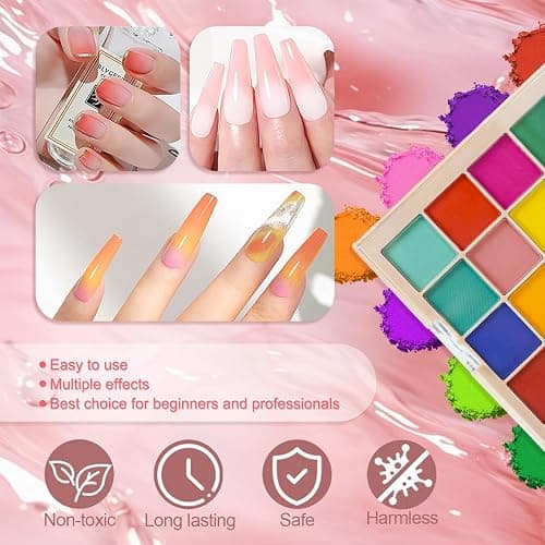 MKNZOME Nail Pigment Powder Palette, 16 Colors Solid Pigment Powder for Nails Set Pigmentos para Uñas, Nail Art Manicure DIY Accessories thumbnail 4