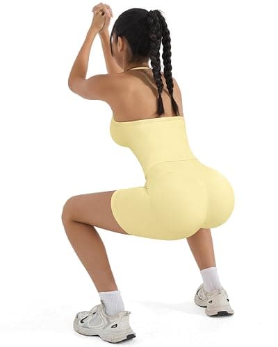 SUUKSESS Women Halter Backless Sports 2 Piece Sets Seamless Padded Ribbed Workout Set Gym Yoga Bra thumbnail 5