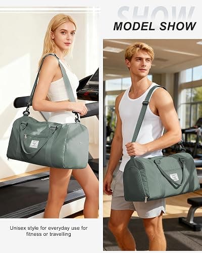 Gym Bag Womens,Travel Duffel Carry on Bag Sport Tote Bag Weekend Overnight Bag thumbnail 9