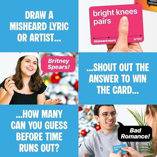 Lucky Egg Misheard Music Game – Guess the Song or Artist w/ 500 Lyrical Nonsense Cards – Hilarious Family Games for Kids and Adults – Play in Teams – Fun Music Games for Karaoke & Party Entertainment thumbnail 6