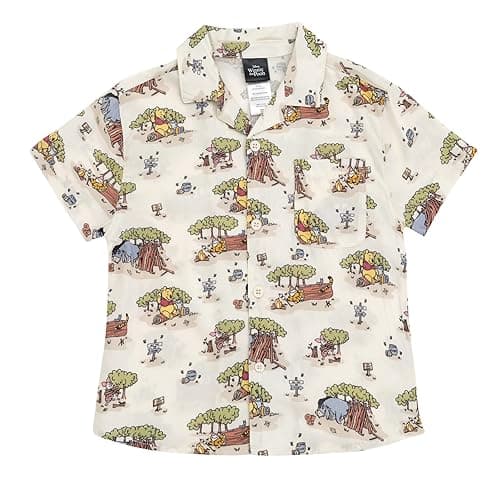 Disney Winnie The Pooh Button Down Shirt Infant to Big Kid Sizes (12 Months - 10-12) - 6 - Beige