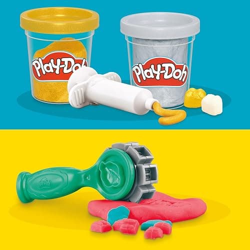 Play-Doh Drill 'n Fill Dentist Toy for Kids 3 Years and Up with Cavity and Metallic Colored Modeling Compound, 10 Tools, 6 Total Cans, 2 Ounces Each, Non-Toxic, Assorted Colors thumbnail 5