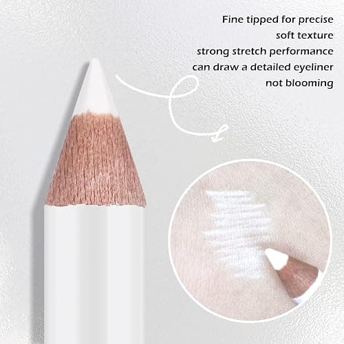 FREEORR 12 Packs Professional Highlighter Eye Liner Pen, White Eyeliner Pencil, Waterproof Long Lasting Eye Brighten thumbnail 4