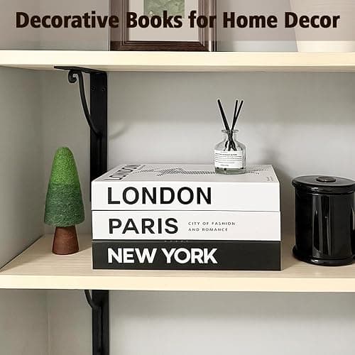 Decorative Books Set of 3, Faux Coffee Table Books for Home Decor | Set of 3 faux decorative books for coffee tables, shelves, and desks, adding a layered look to home and office decor. thumbnail 4