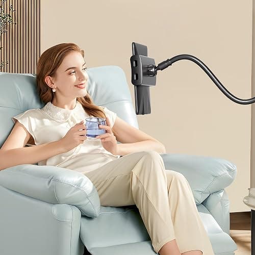 Kefotic Gooseneck Tablet Holder for Kindle Reading in Bed, Hands Free Desk Bedside Lazy Arm Stand for Kindle Accessories, Compatible with iPhone iPad mini thumbnail 7